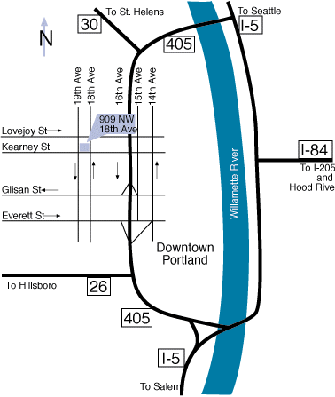 Map to Portland, Oregon office